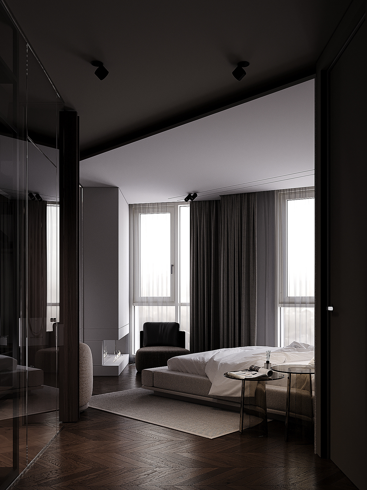 visualization deisgn Render interior design  architecture 3ds max corona modern minimal bedroom