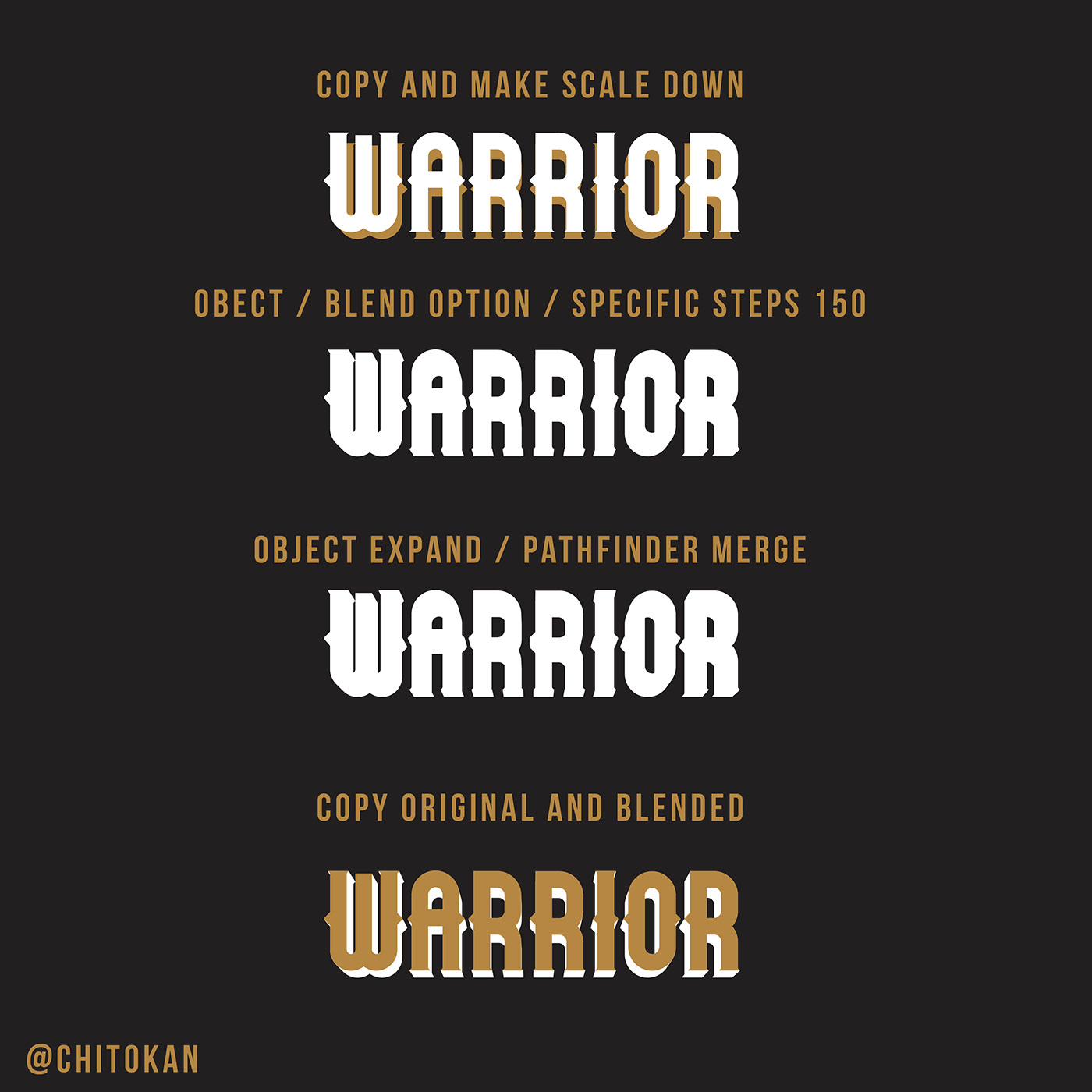 Array how its made how to Illustrator lettering Patterns tutorial vintage warrior
