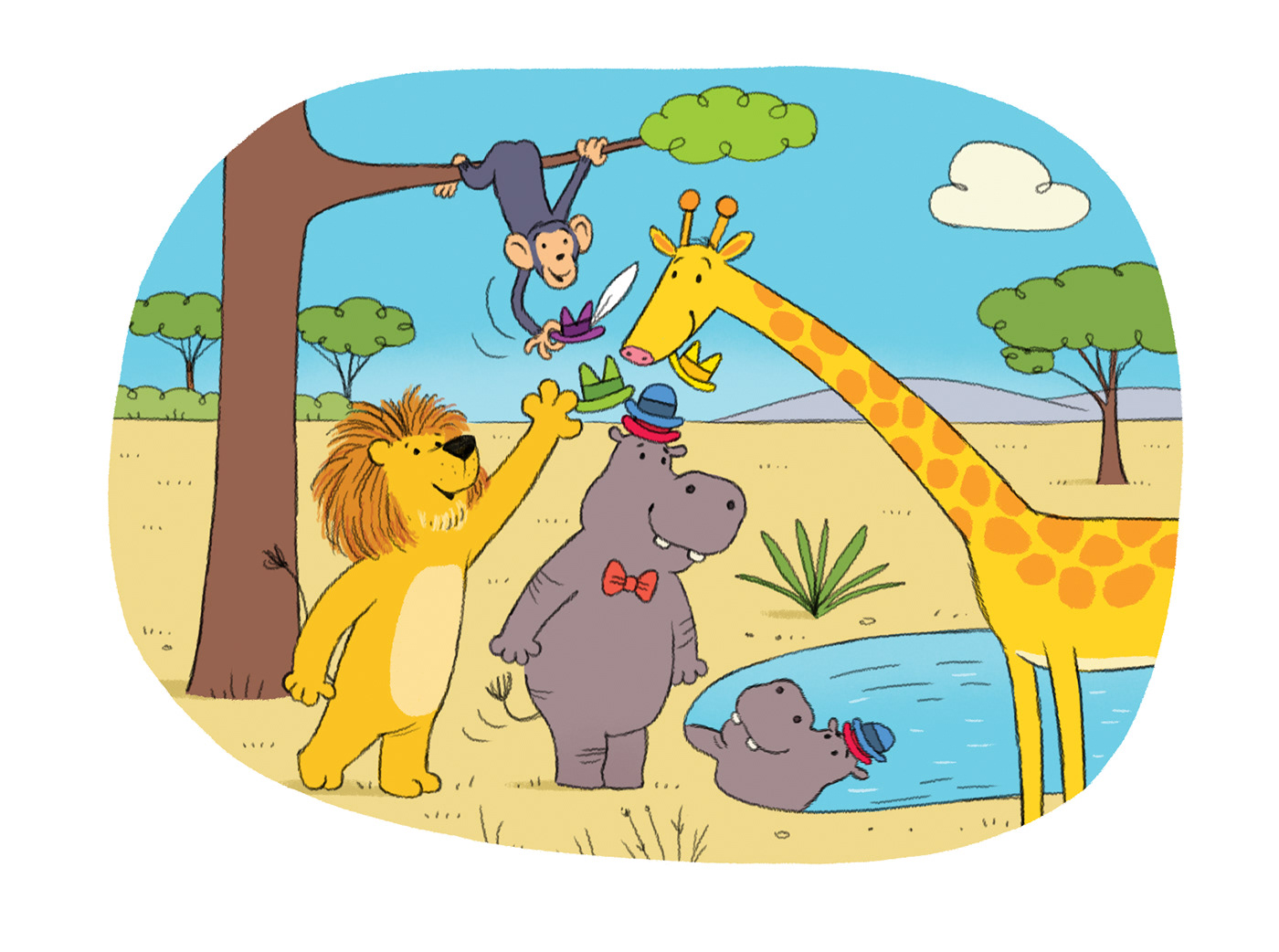 children's book children's illustration cute Digital Art  Drawing  hippo ILLUSTRATION  kid lit art kidlit Picture book