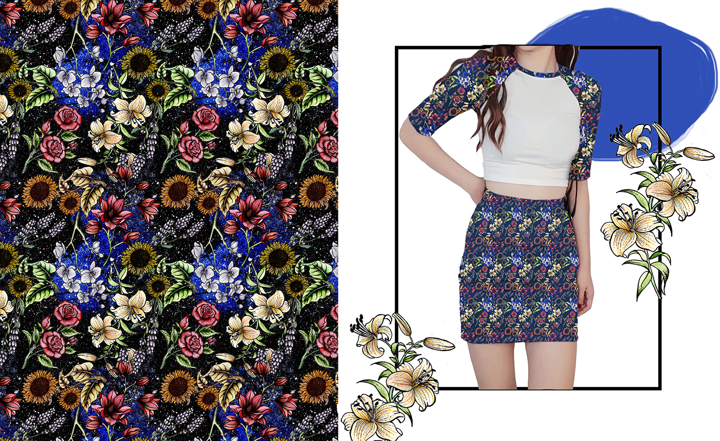 design designer floral NIFT Patterns print design  prints textile textile designer Theme