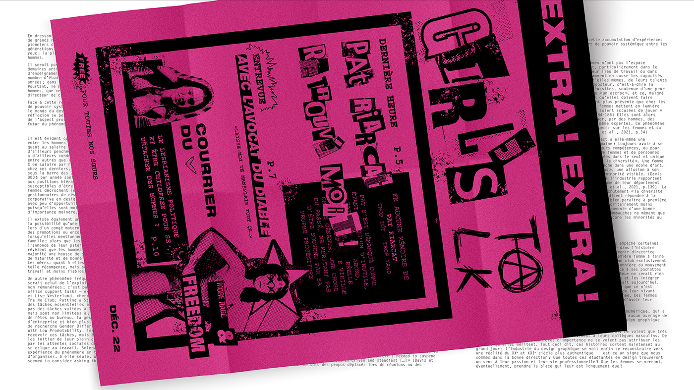 collage essay feminism print design  Riot Grrrl typography   Zine 