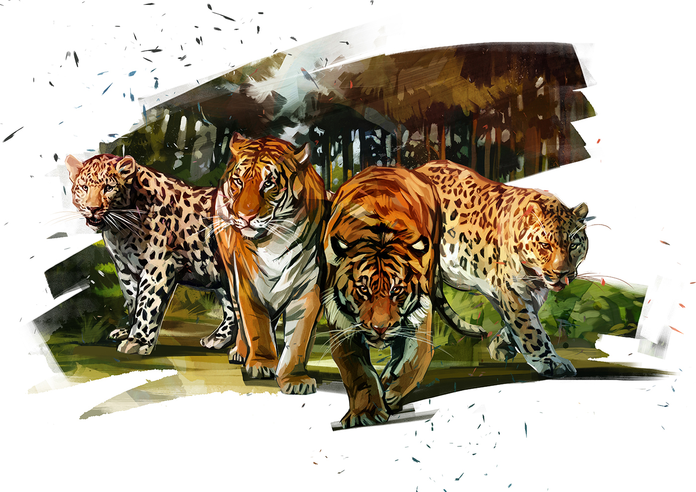 amur tiger center tiger big cats wild Nature Landscape science Russian nature save world