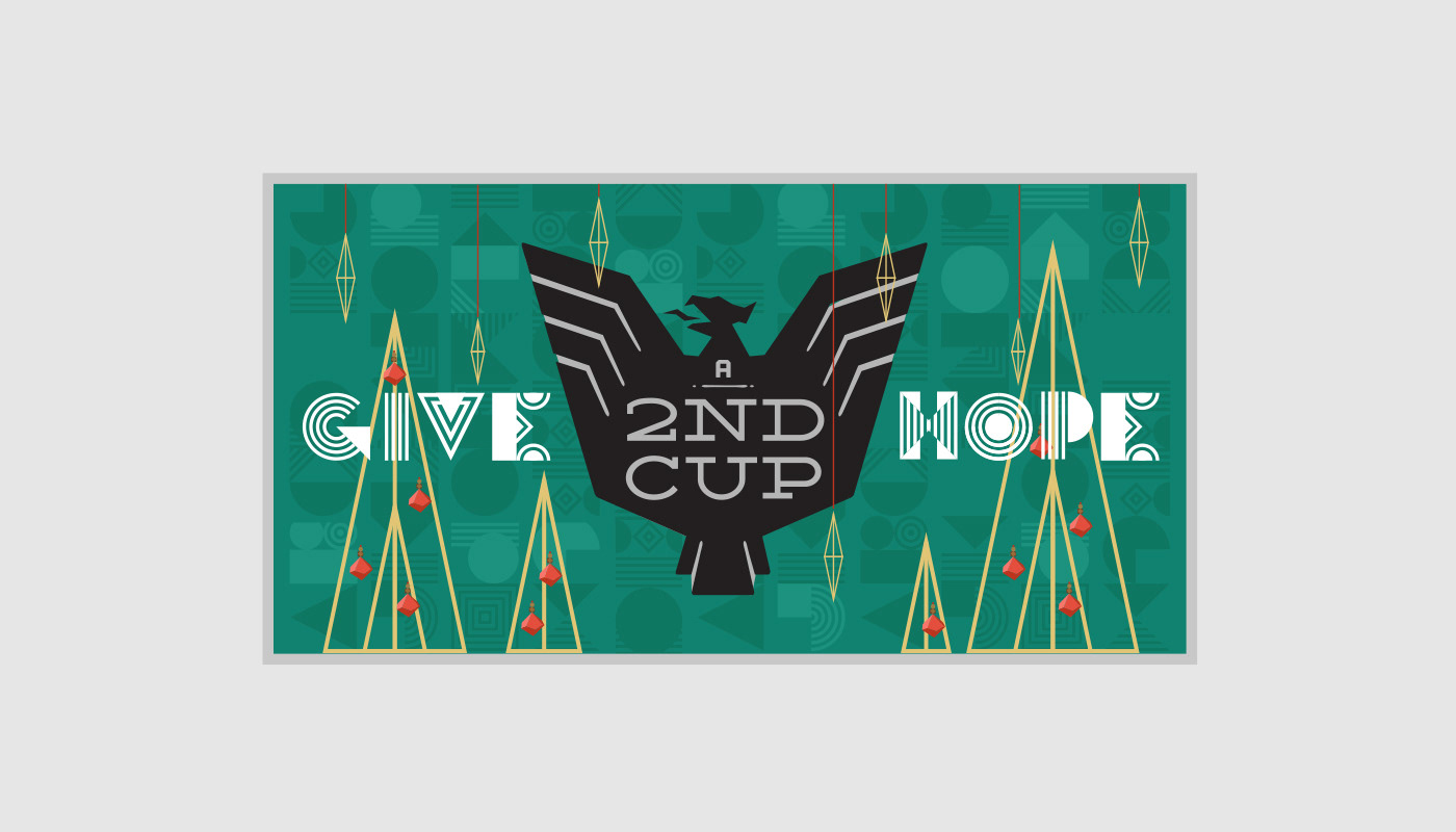 Holiday Christmas Window Display Retail typography   type marketing   fundraiser Coffee coffee shop