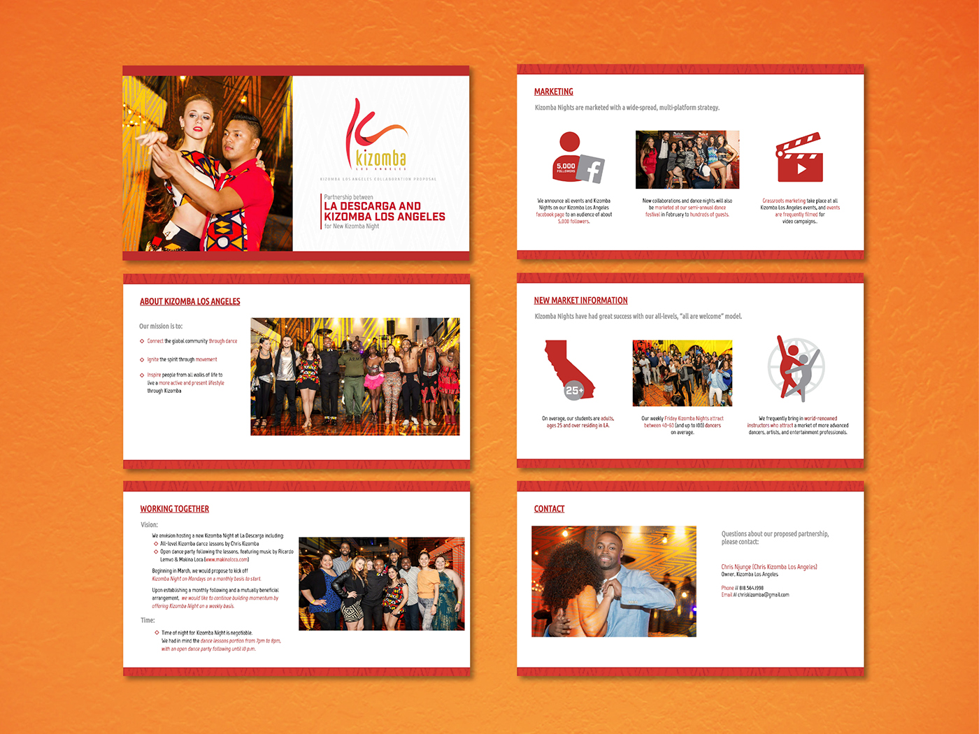presentation Powerpoint Proposal design orange red tribal stationary editorial