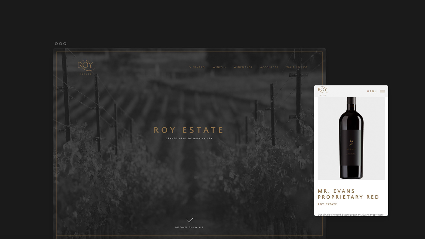 Roy Estate wine bottle winery