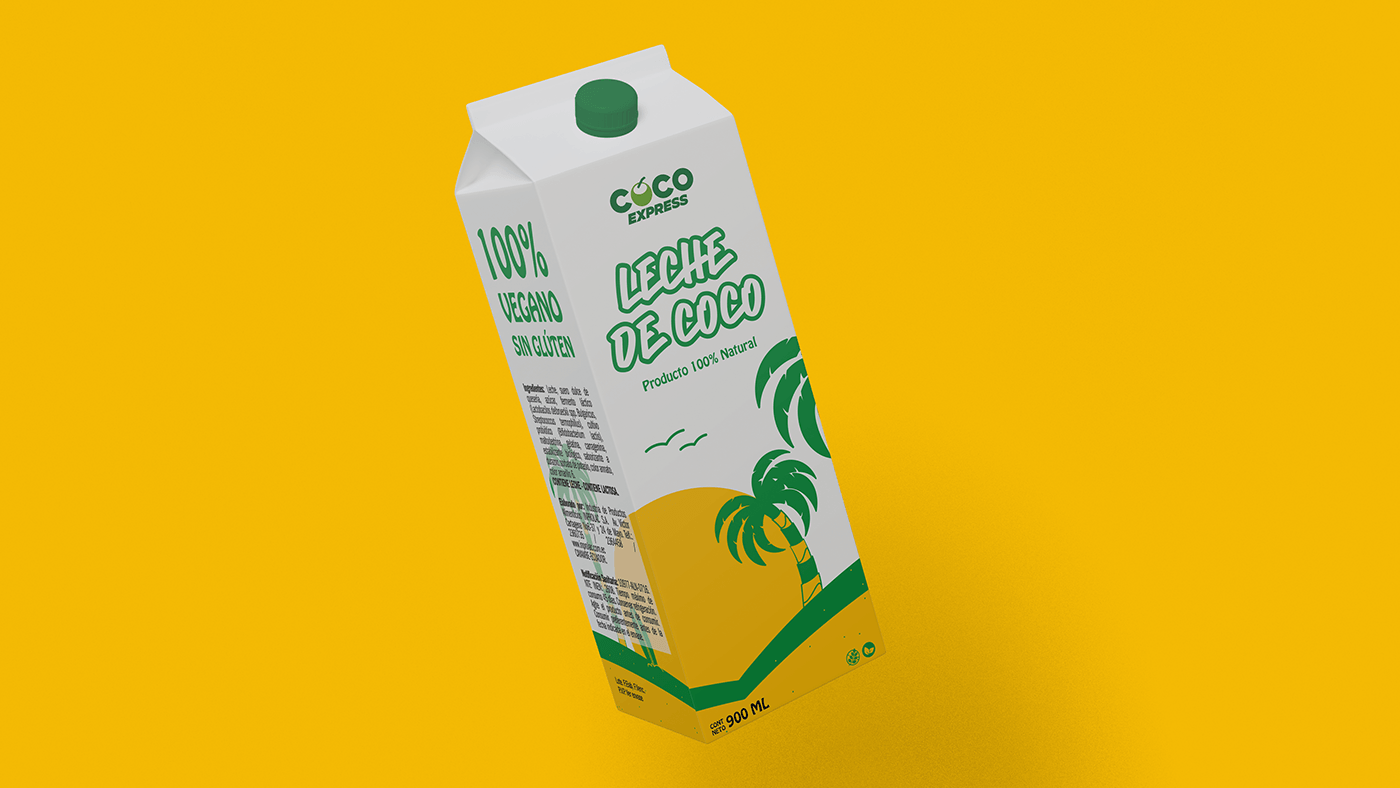 milk Packaging ILLUSTRATION  brand identity Coconut empaque marca ilustracion vector visual identity
