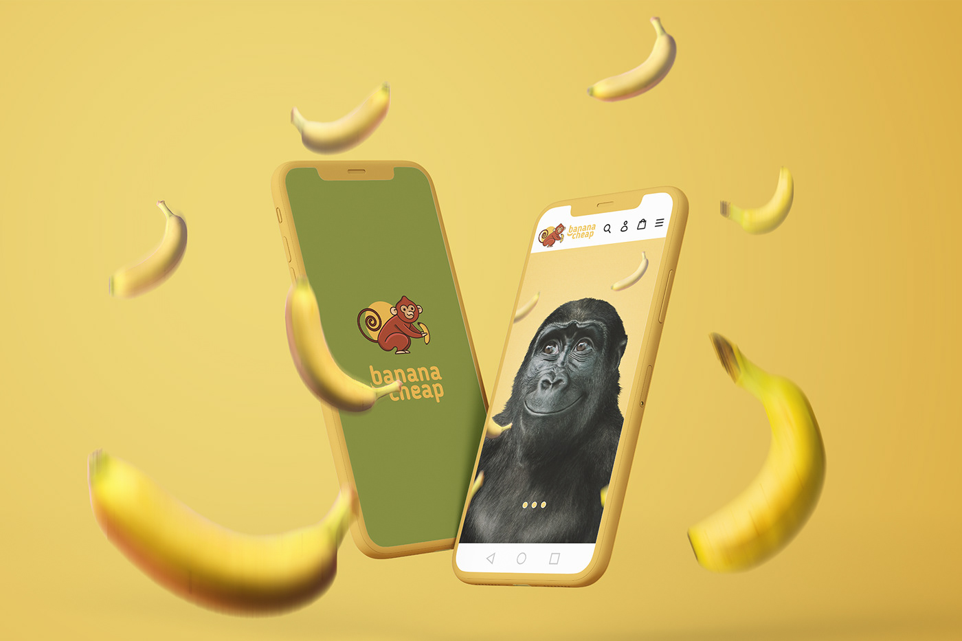 banana brand cute Ecommerce ILLUSTRATION  logo Logotipo monkey store visual identity