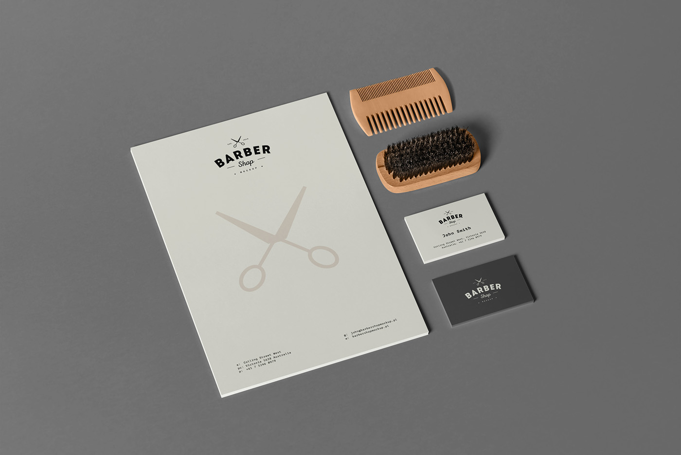 a4 barber beard branding  brush business card comb corporate identity
