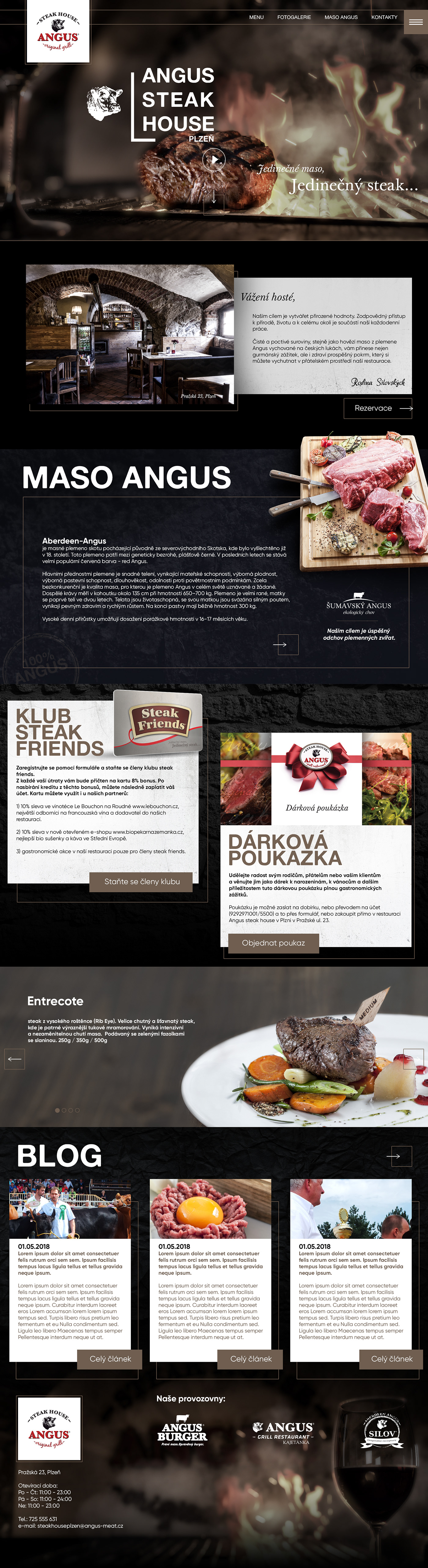 angus beef meat Food  restaurant menu design Webdesign