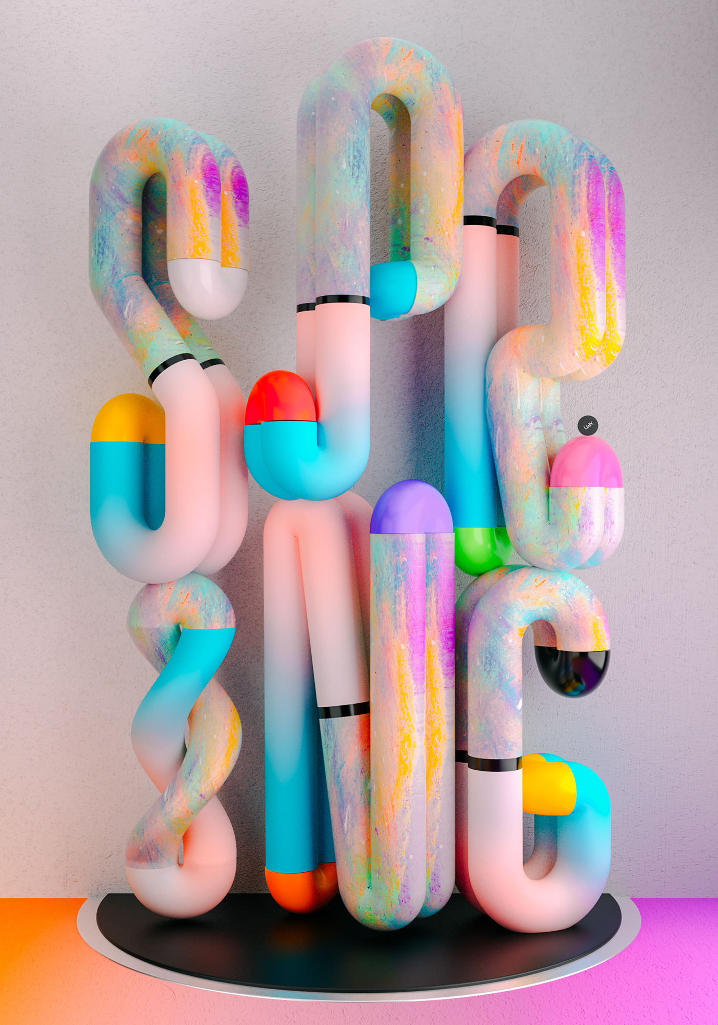 36daysoftype10 3dtypography 3Dillustration colorful acrylic watercolor 3dlettering