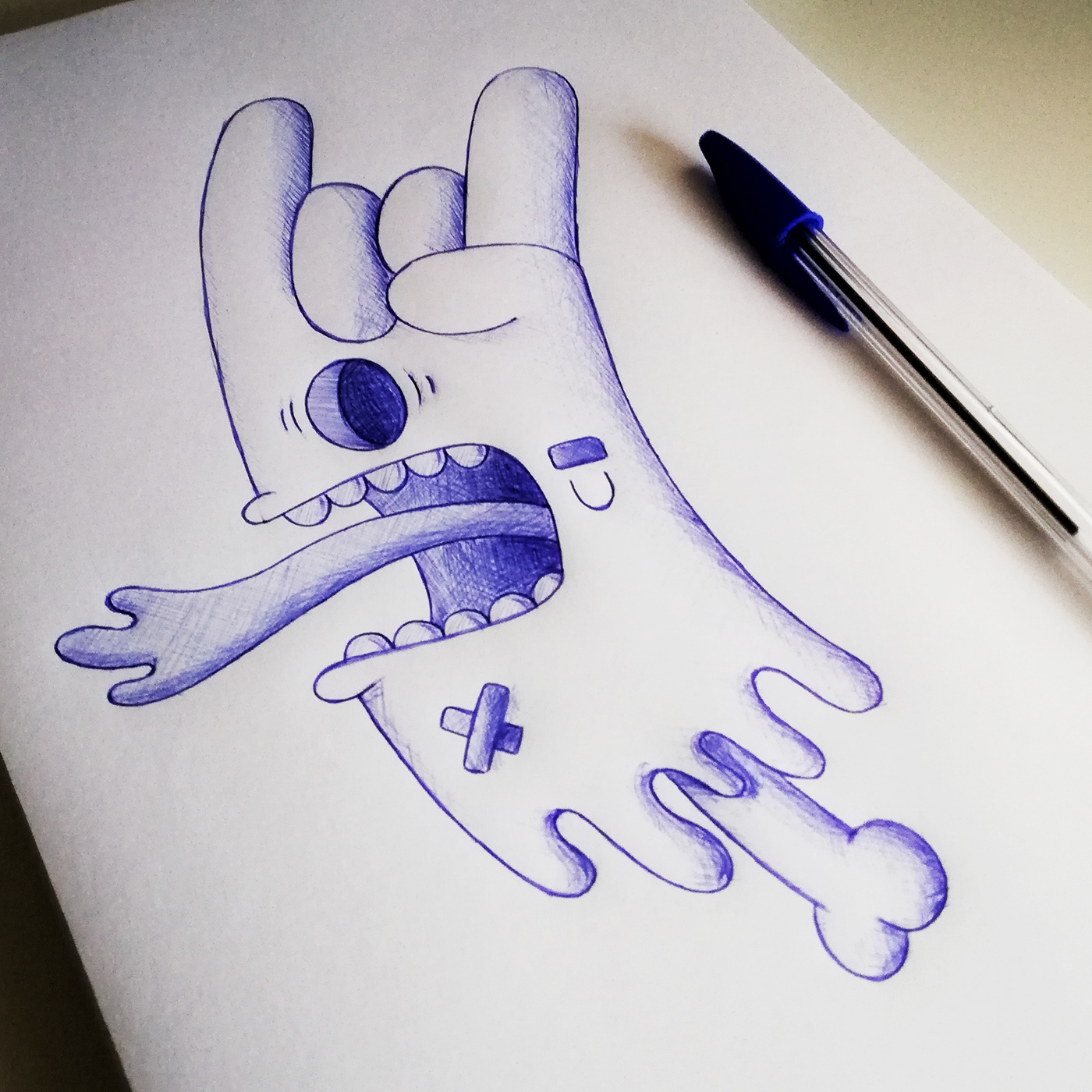 ilustracion bic boligrafo monsters