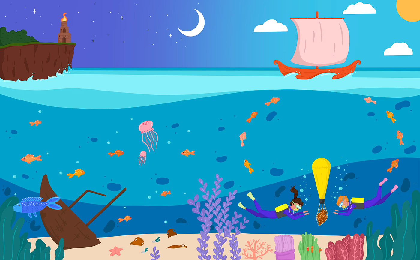 archeology childrens books concept art fish history sea ships