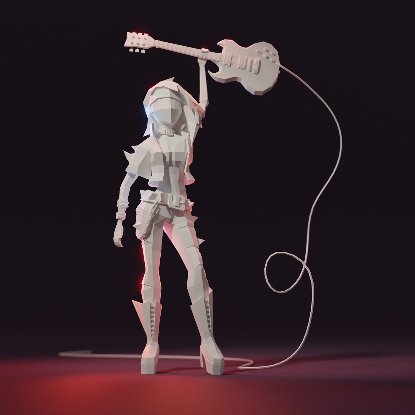 3D Character characterdesign guitar lowpoly metal punk rock rocknroll