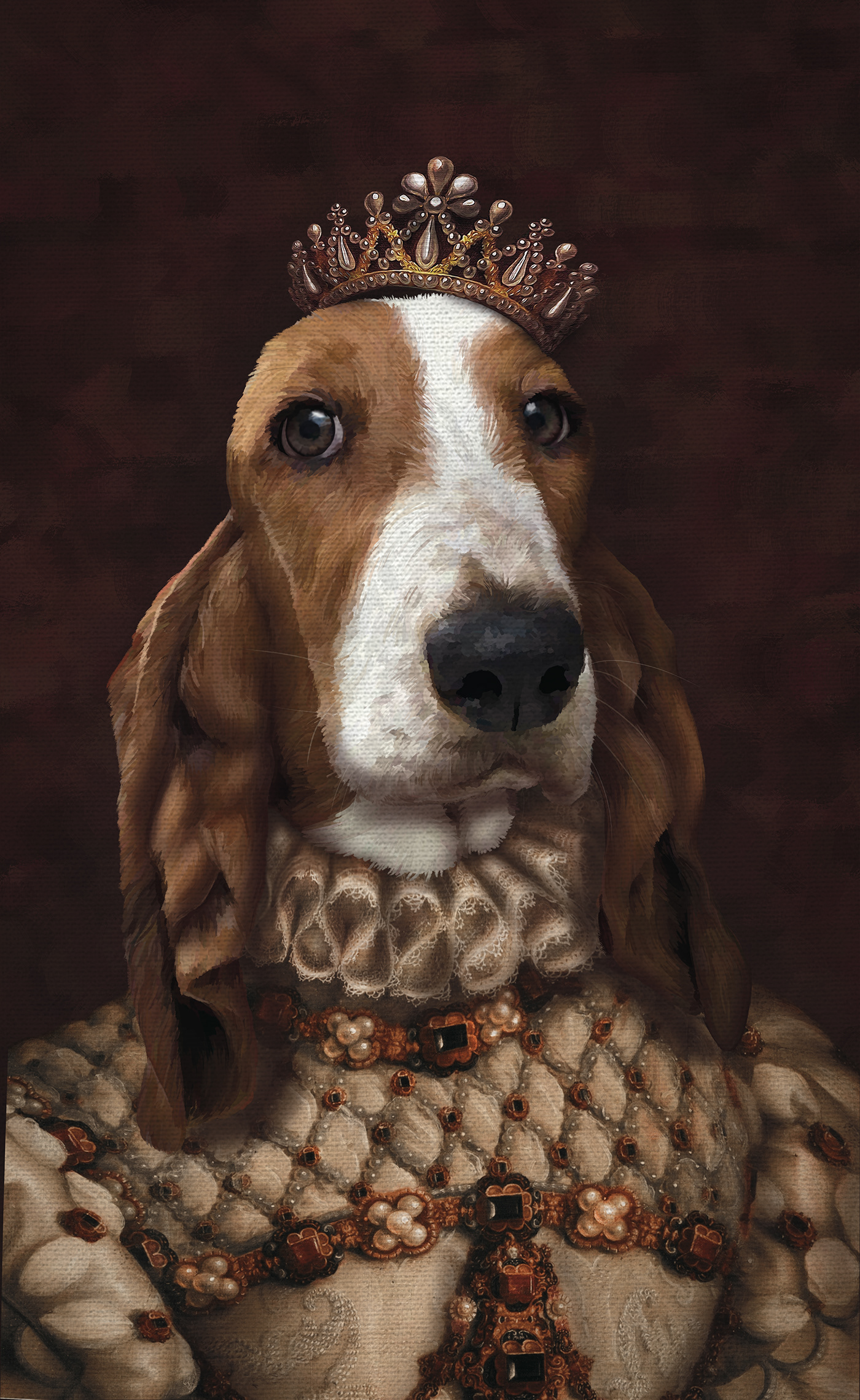 digital painting dog model Pet Portrait portrait