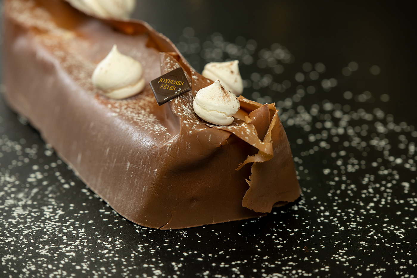 buche chocolate Christmas food photography france noel Patisserie Photography  photoshoot styling 