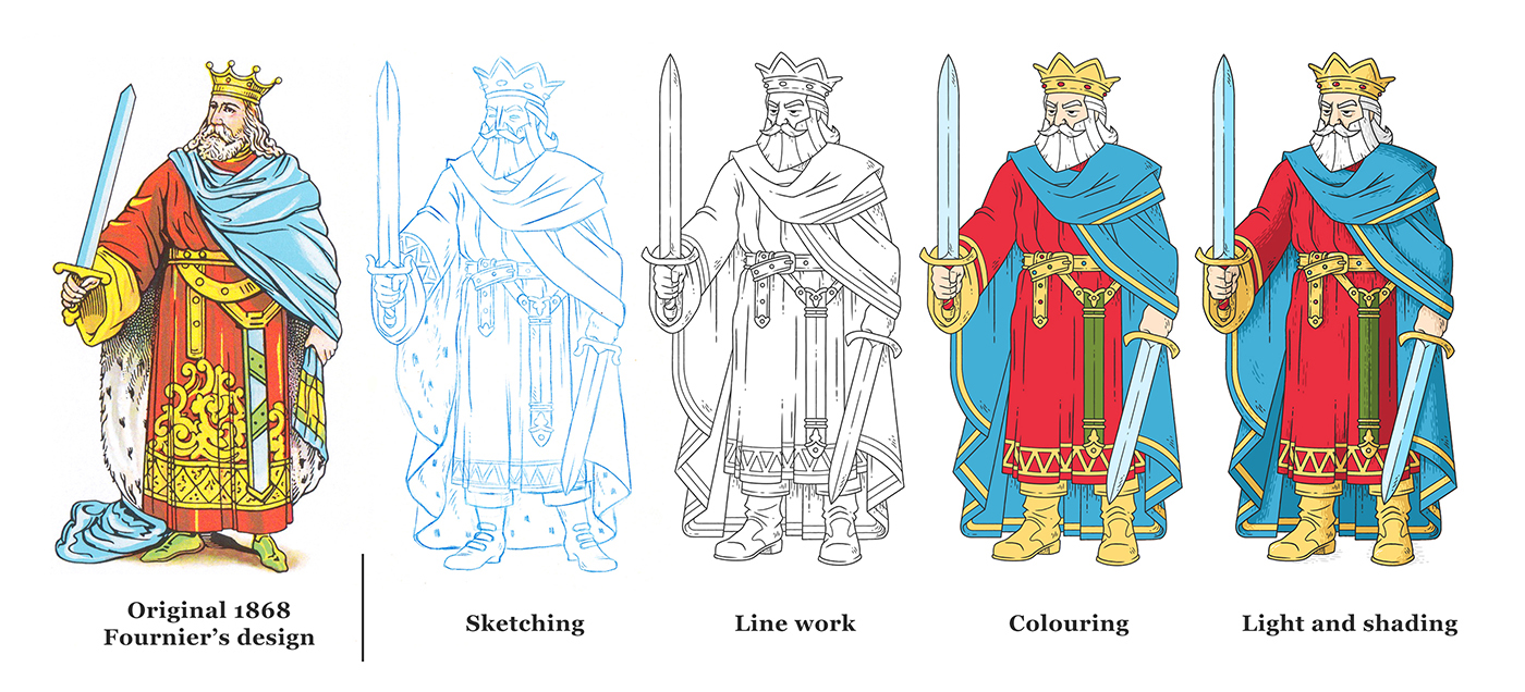 ILLUSTRATION  design Playing Cards Character deck vector chris lago fournier king knight