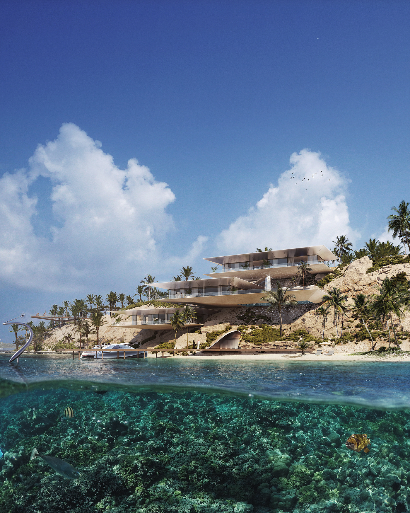 arqui9 beach Island Ocean palms sea summer Tropical vacation Villa