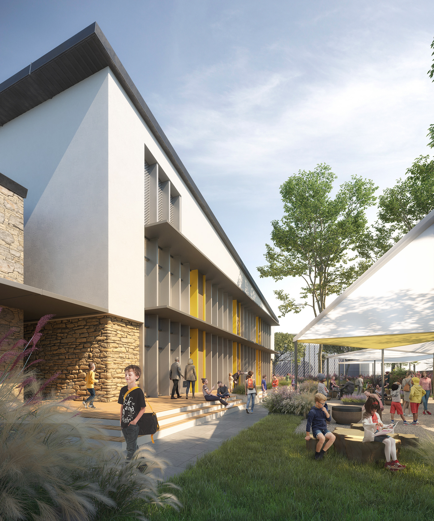 2kviz architecture CGI cultural design Education Architecture exteriors rendering school visualization