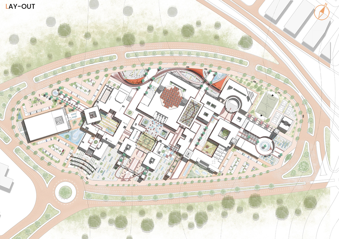 graduation archviz architecture design Render campus University art Urban Design Landscape Architecture 