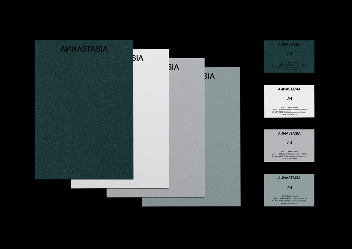 brand branding  business card design emerald graphic identity Interior poster studio