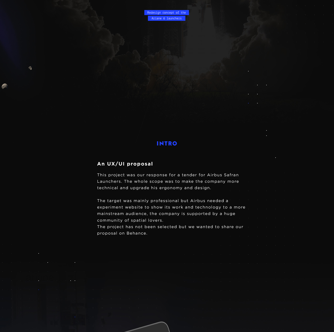 Airbus Space  UI Webdesign branding  timeline data visualization 3D Interface viens-là