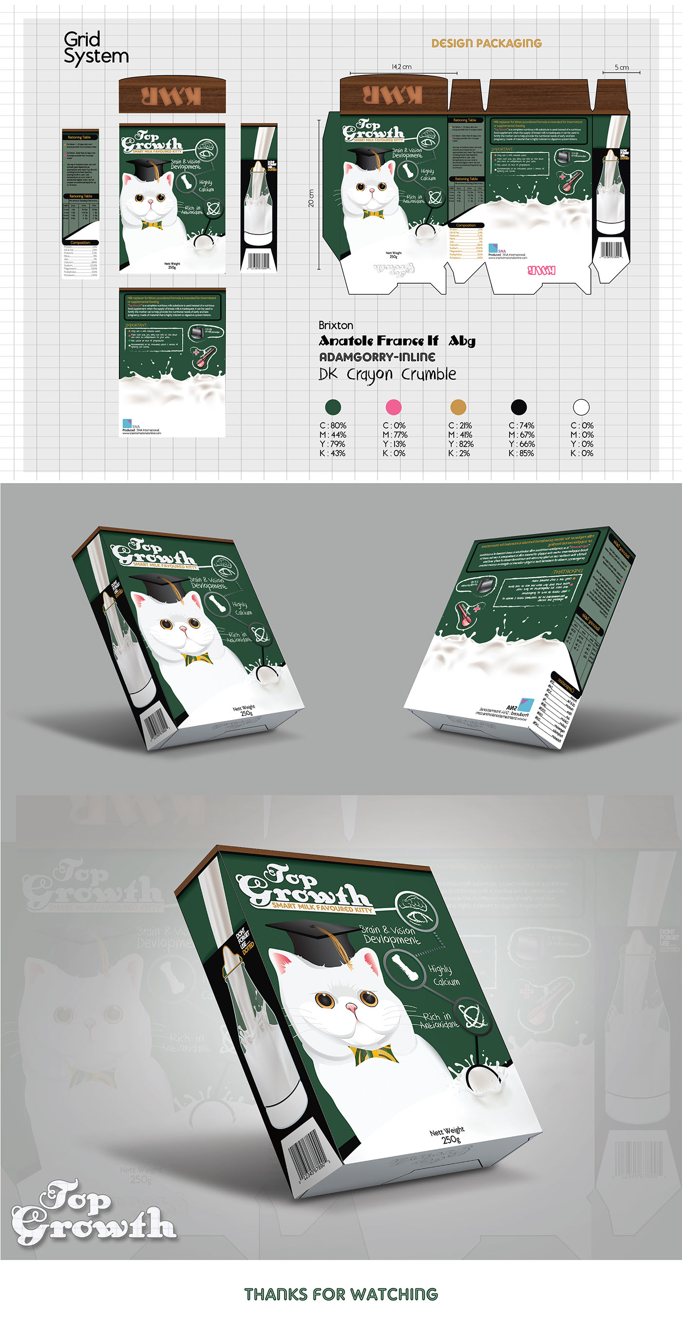 Packaging re-design Cat milk Smart kmr graphic design product craft