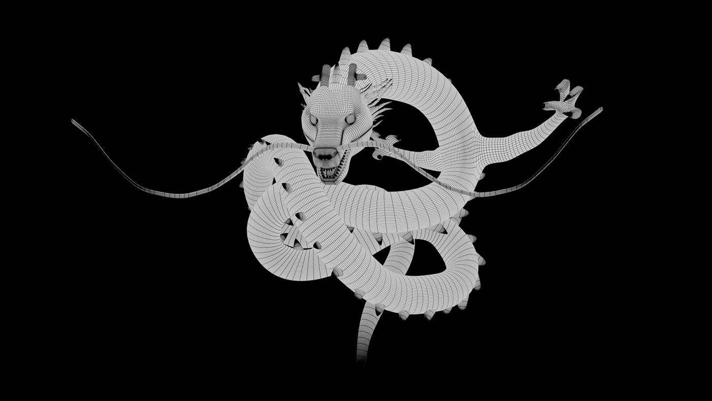 dragon ball dragon Character design  3D 3d modeling Maya Substance Painter modeling texturing