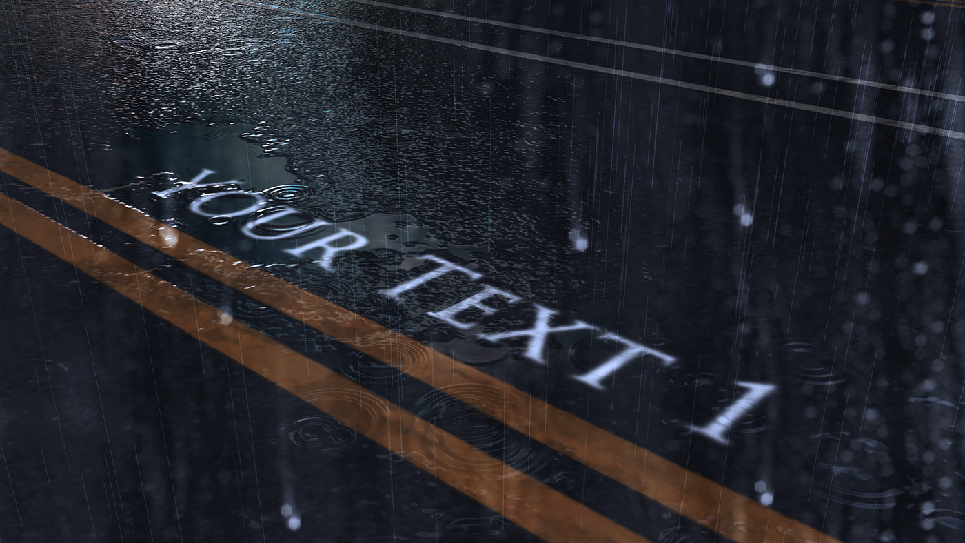 rain after effects night 3D template opener tıtle wet