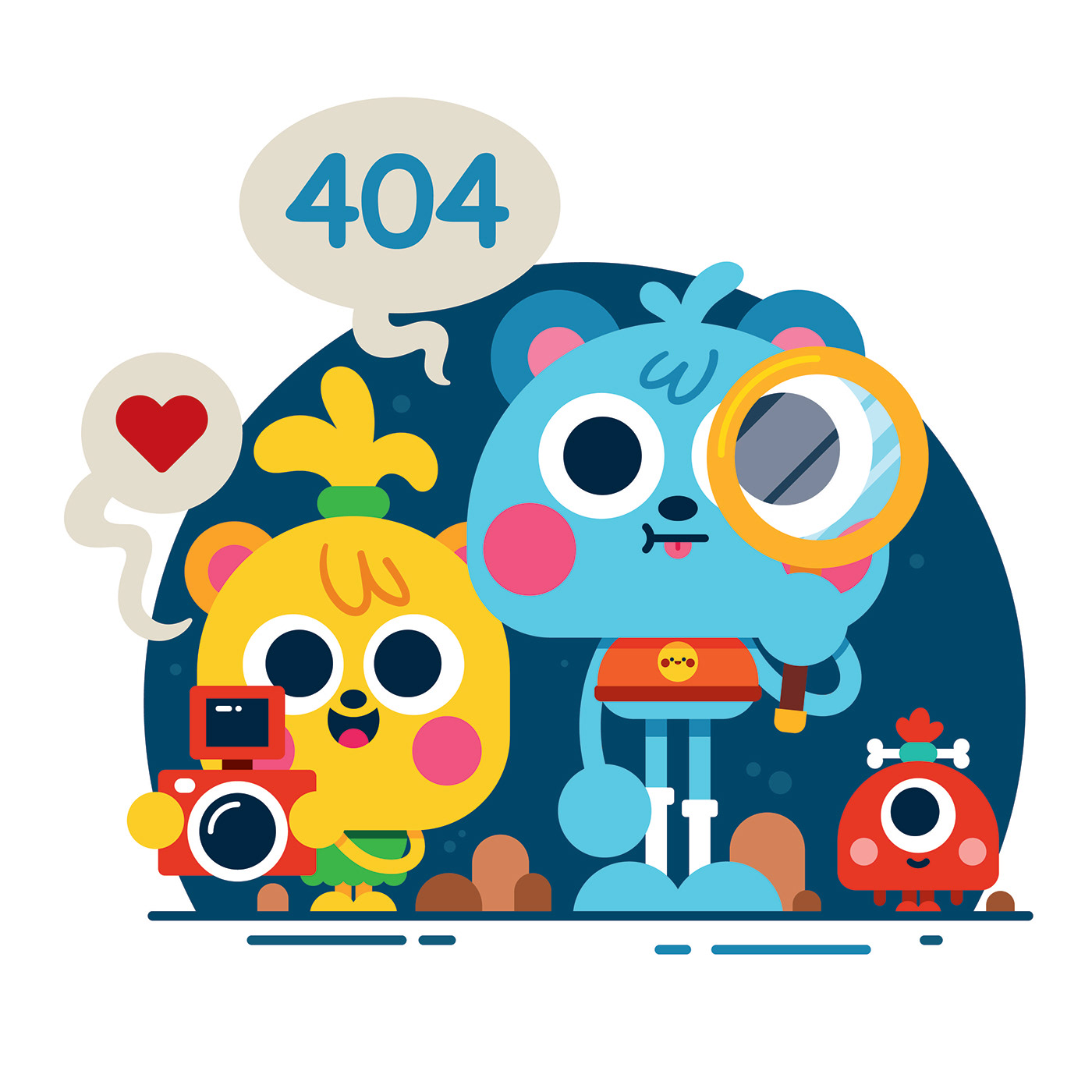 Character ILLUSTRATION  design art Drawing  vector 404 error page cute art cartoon