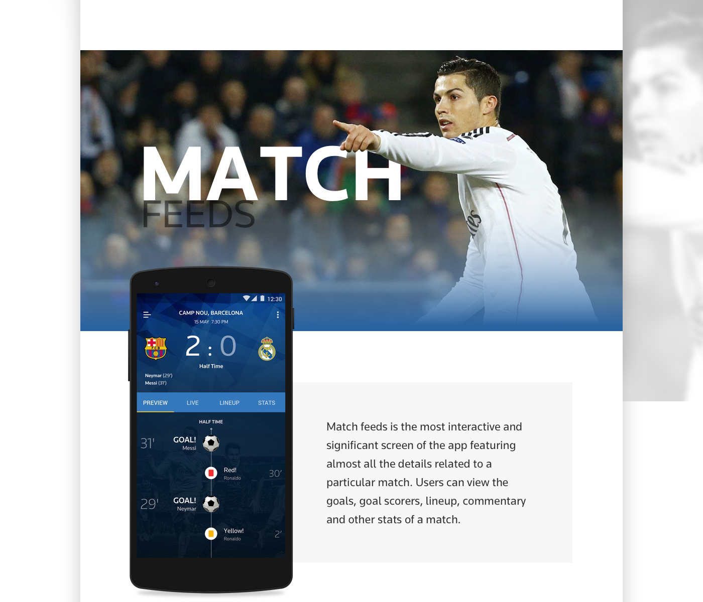 FIFA material design ui design score live live match match feed online shopping mobile android