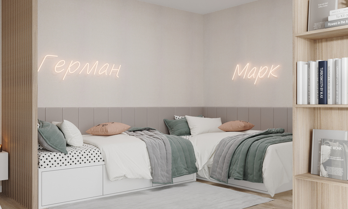 3ds max bedroom boysroom childroom corona render  interior design  kidsroom Render visualization workingplace