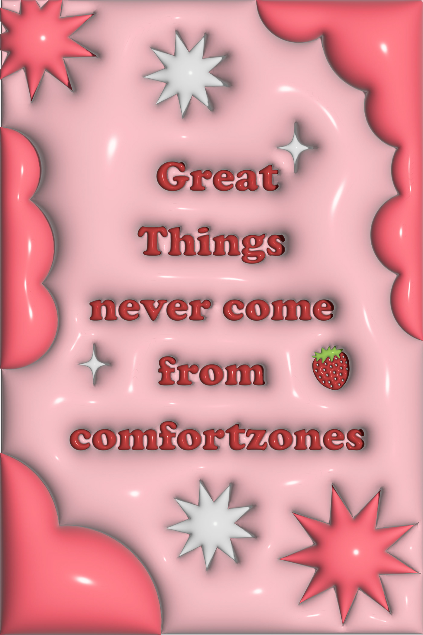 3D wallpaper Pink wallpaper pink strawberry qoutes life cheers Comfortzone  