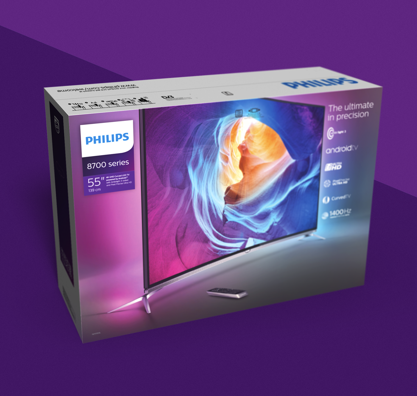 Philips tv television rebranding box Ambilight