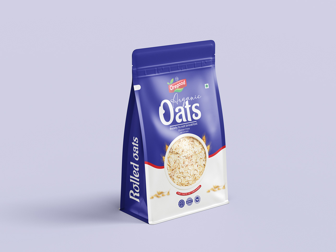 oats packaging label design pouch bag design Packaging oats packagingdesign Labeldesign bag deisgn oats bag Rolled oats bag packaging