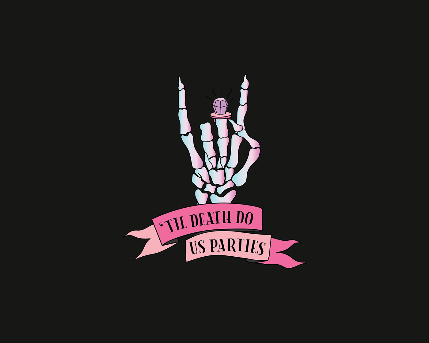Pastel Goth Skeleton Hand With Ring Pop