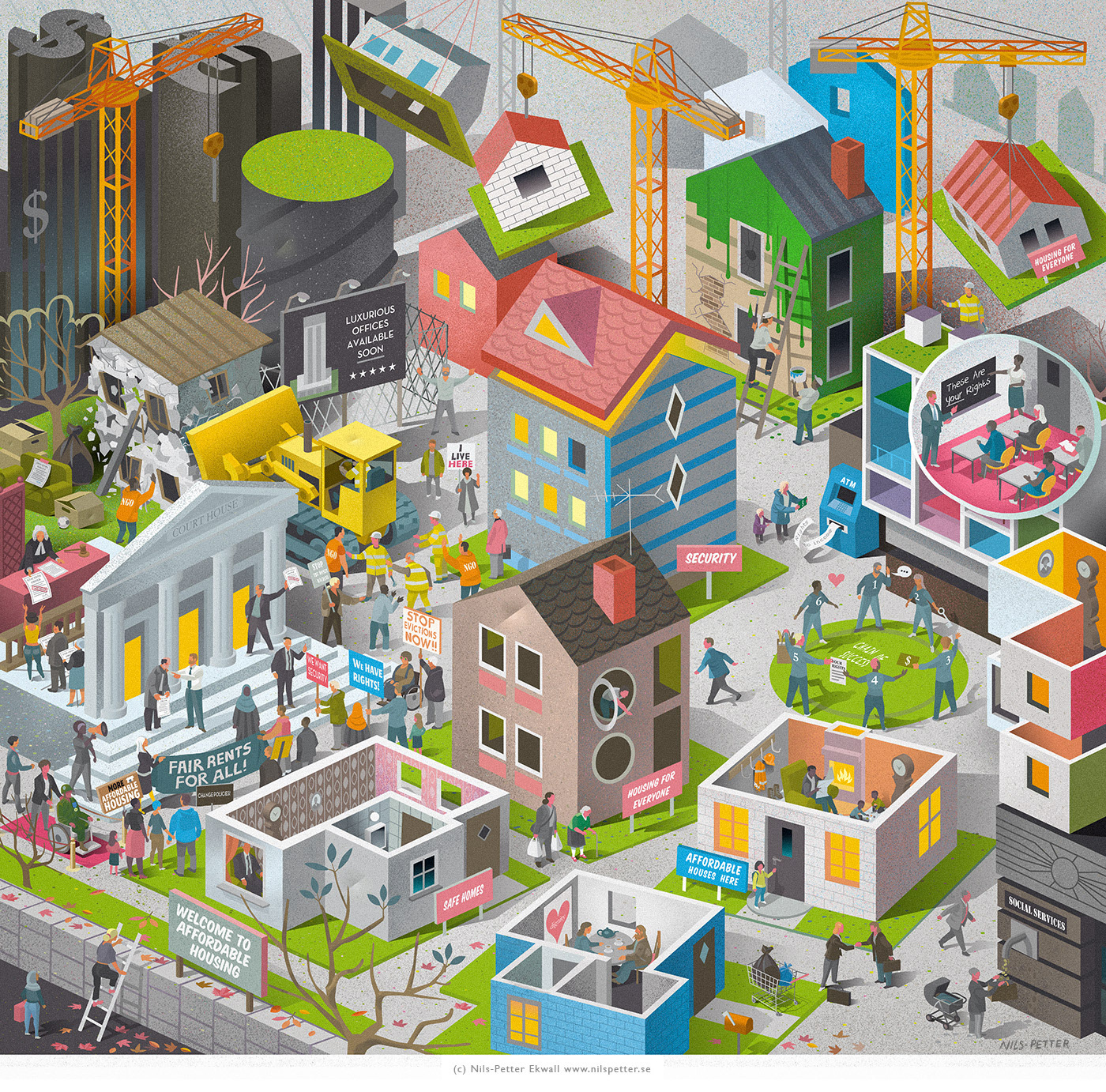 infographic Isometric Landscape Pixel art architecture cityscape detailed infrastructure visualization Travel