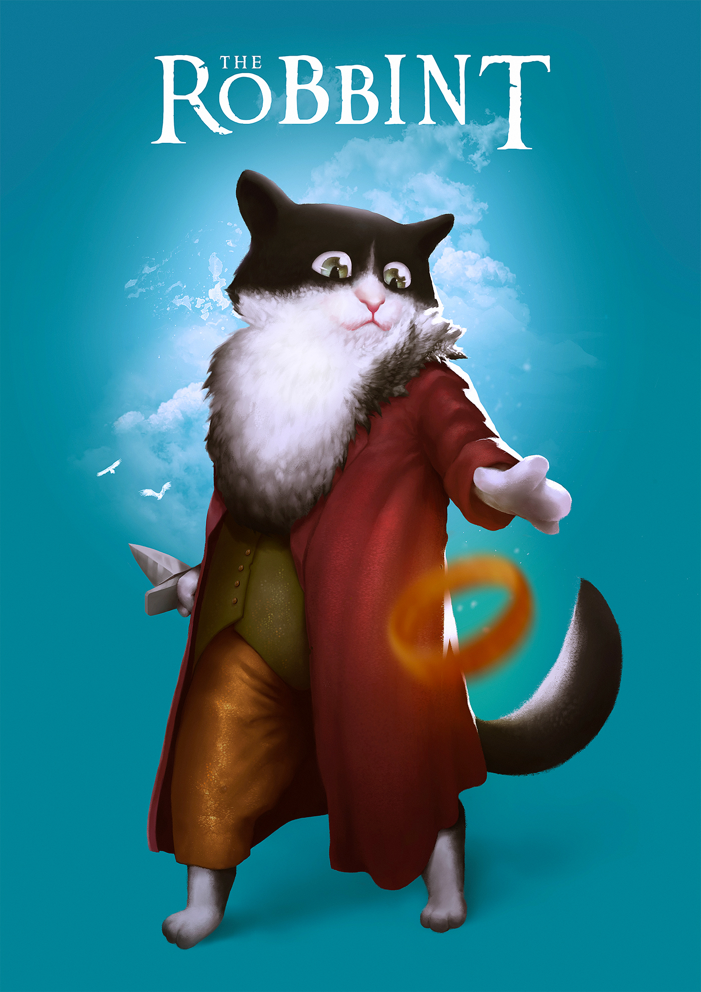 Ilustração ilustration Character hobbit Cat blue personagem Gato gatos cats the Hobbit ring rings
