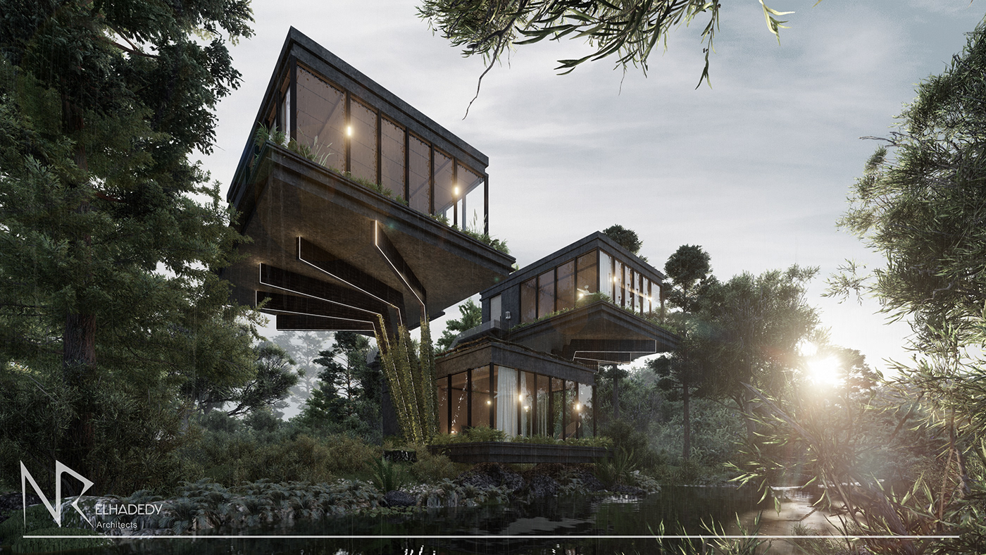 Tree  Landscape sunset rain hut woods moderndesign nrelhadedy nrelhadedyarchitects TheBat