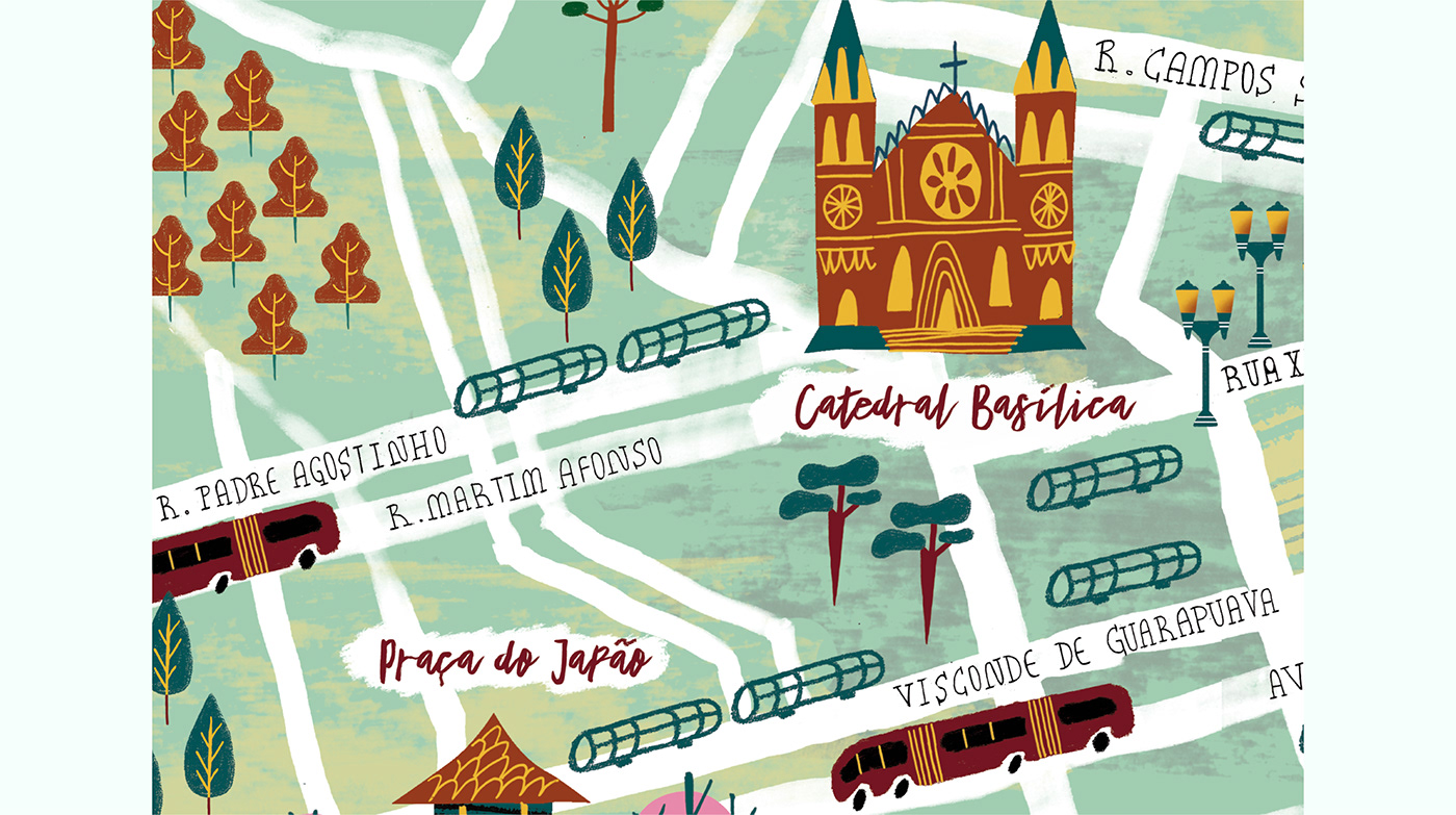 Curitiba ILLUSTRATION  inky maps map