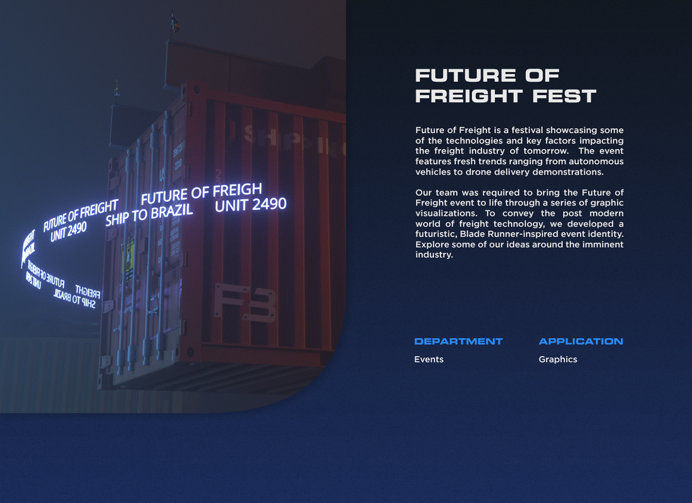 animation  CGI cinema4d Event festival freightwaves identity Logistics octane shipping
