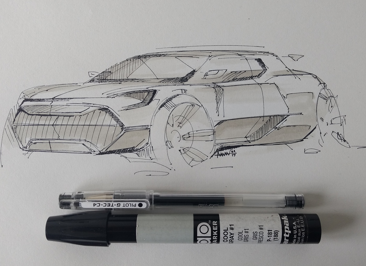 automobile car design sketch Render Marker dailysketch automotive   Practice pen