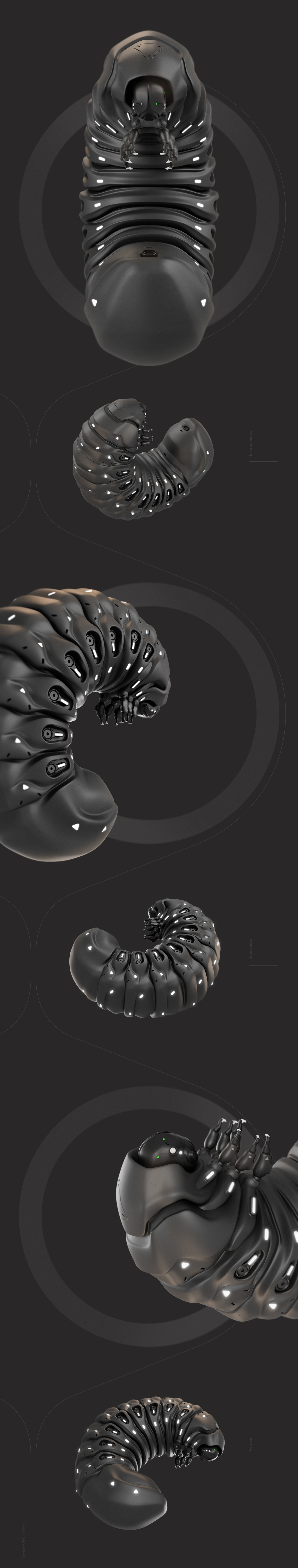 Dynasteshercules HardSurface Conceptdesign robotdesign   mecha organism concept Caterpillar Render