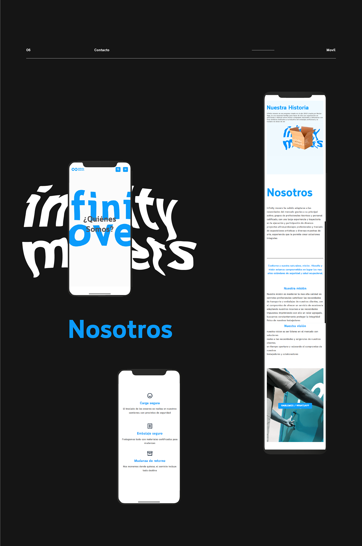 design gráfico infinity movers movers moving company mudanzas UI/UX user interface Web Design  Website wordpress
