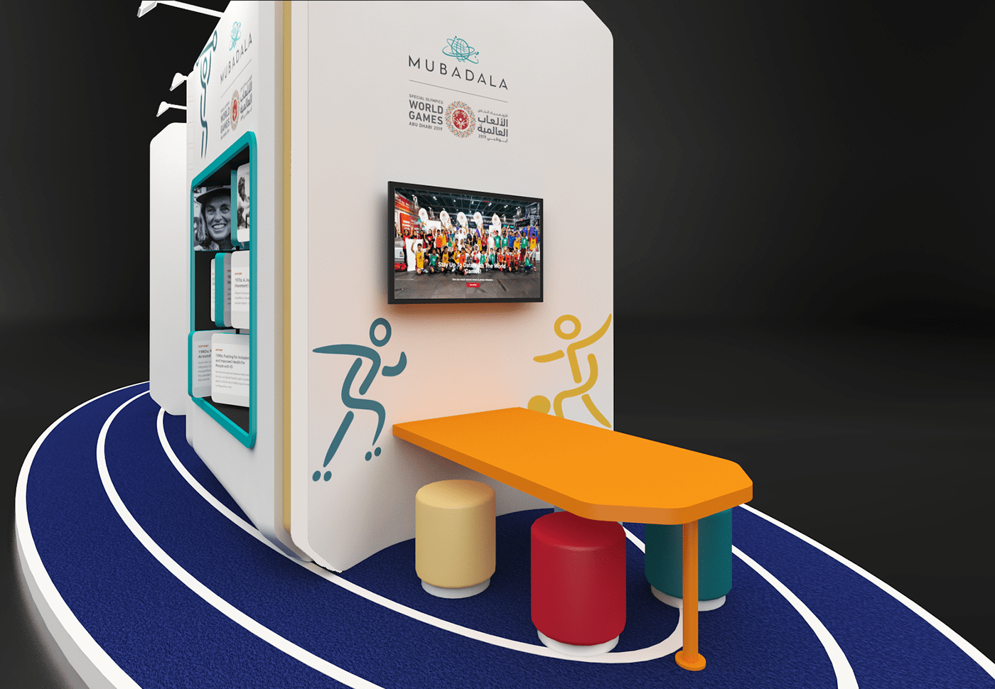 special olympics Abu Dhabi mubadala exhibition stand stand design booth design activation Games Brand activation