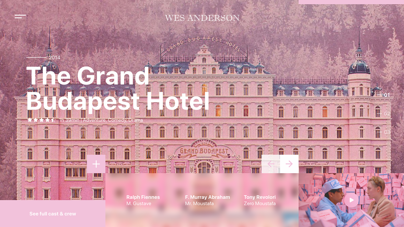 xddailychallenge adobexd wes anderson Website user interface user experience the grand budapest hotel fantastic mr. fox The Darjeeling Limited