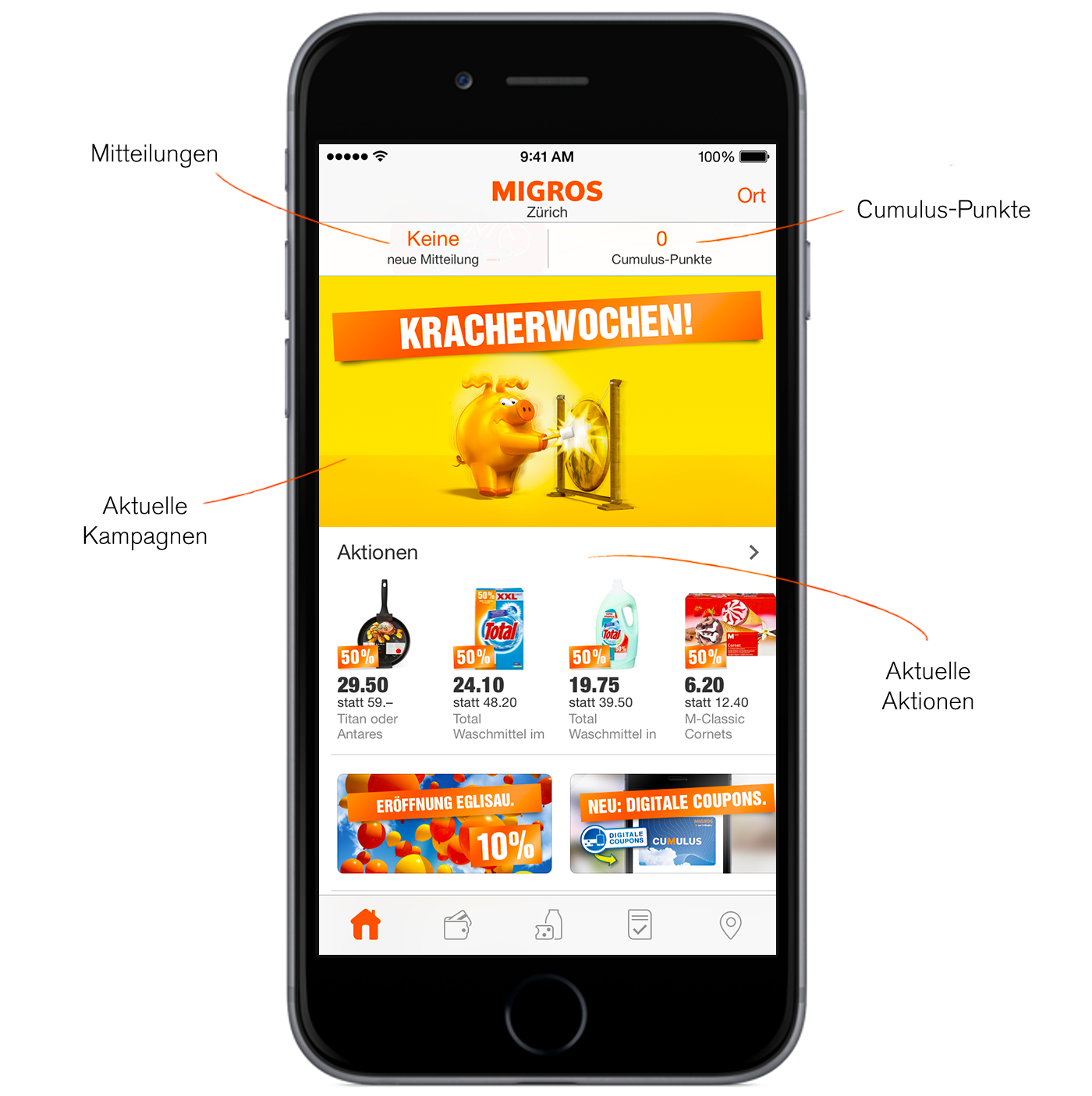 Migros app ios android cumulus iOS 7 outline Supermarket