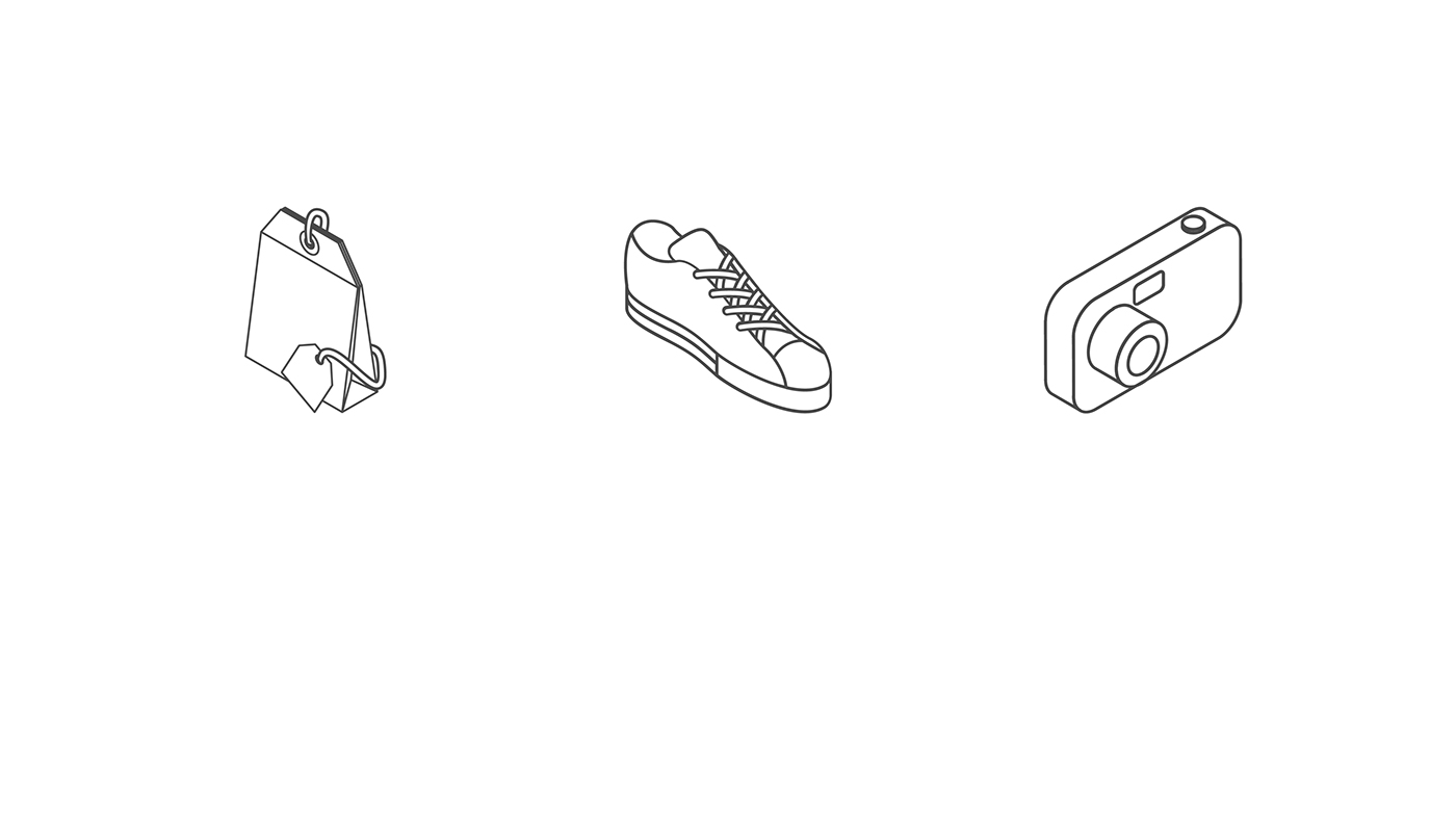 illustrations icons black and white simple minimalist maximalist bauhaus constructivism