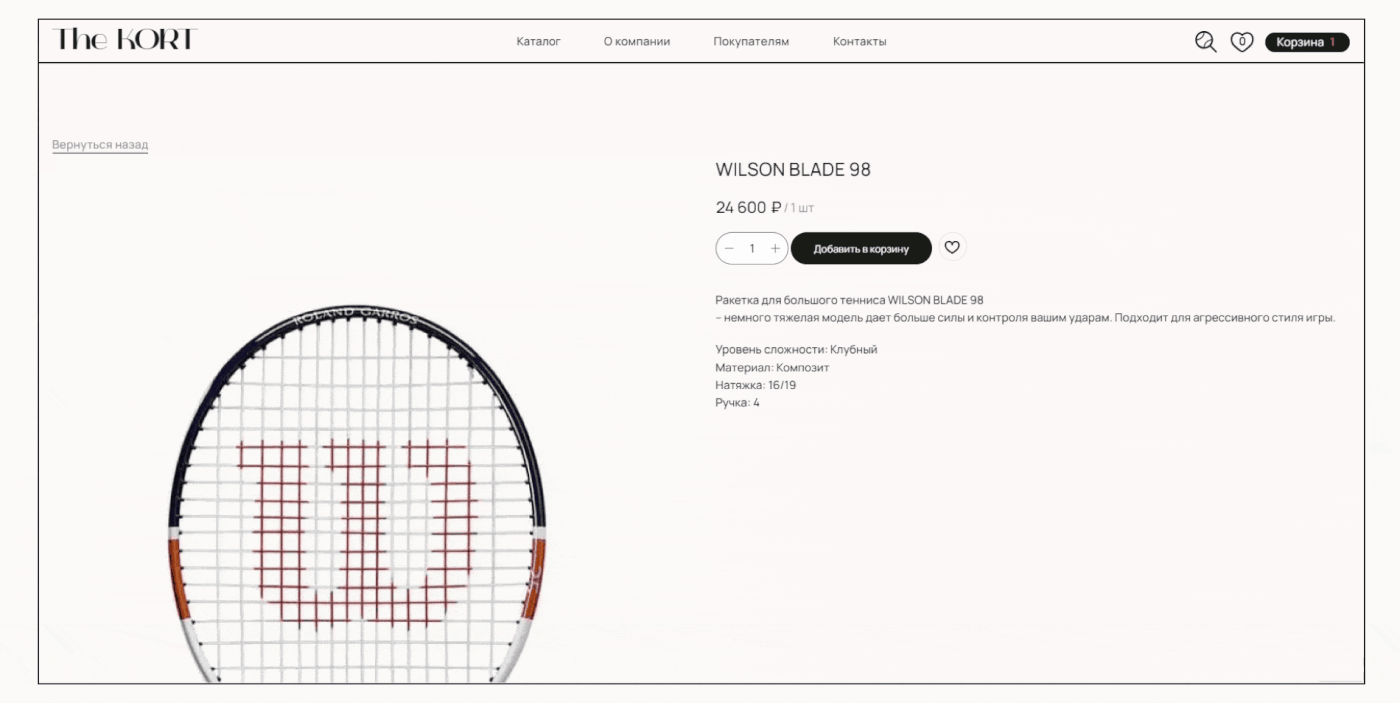 online store Web Design  Ecommerce Website landing page tilda Figma UI/UX sports tennis