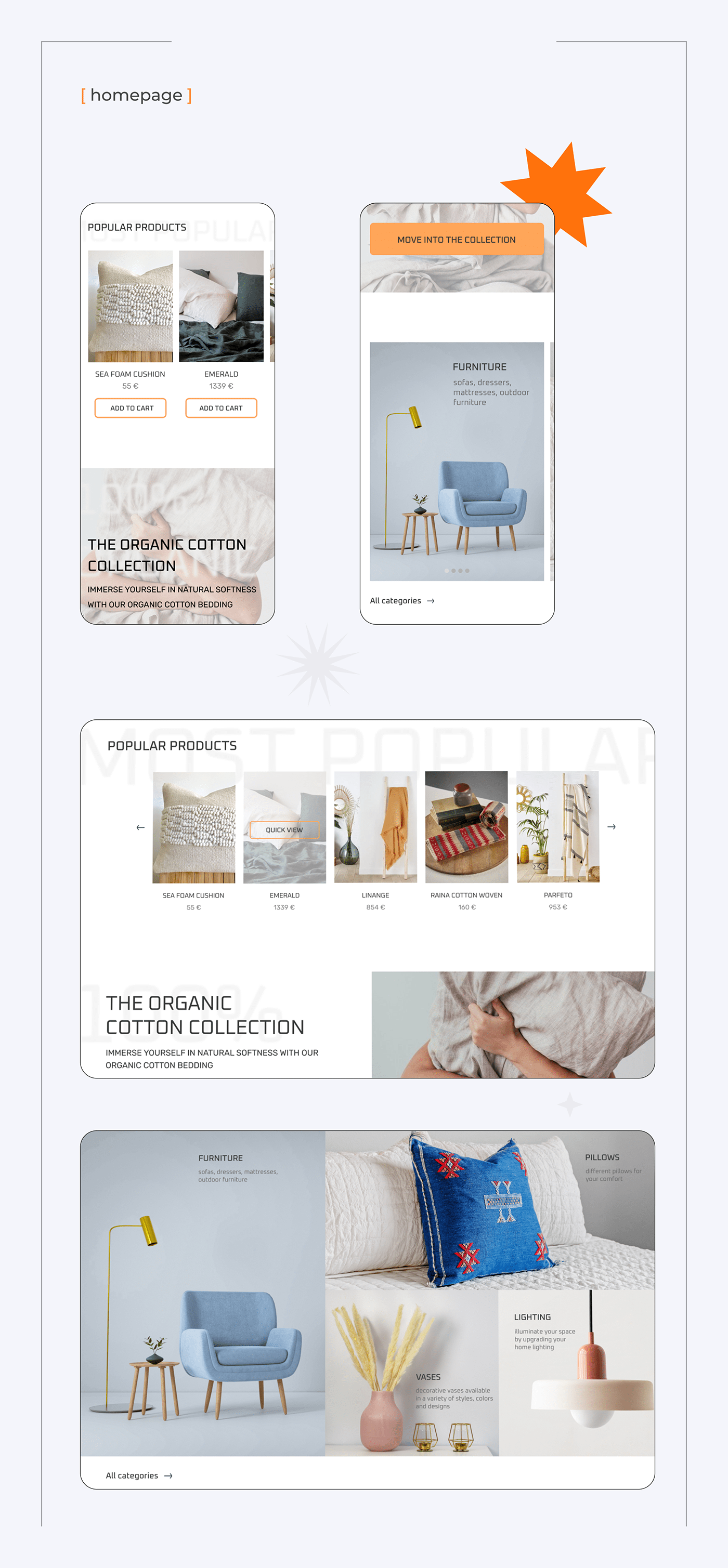concept Figma Interior interior design  Online shop online store UI ux ux/ui Website