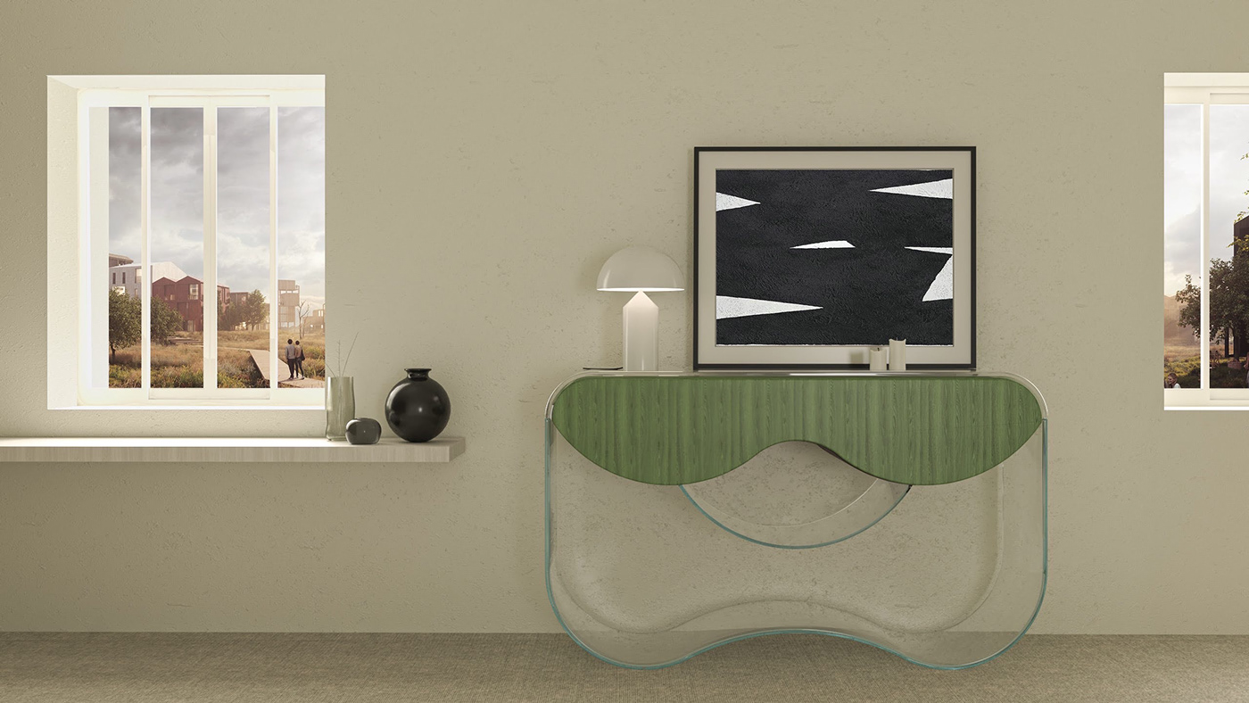 credenza furniture interior design  visualization